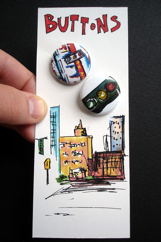 Scribbles Buttons with a Hand-drawn Art Card