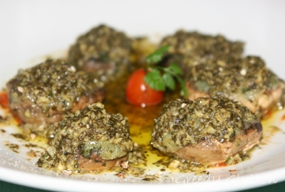 Roasted Mushroom Stuffed with Snails and Parsley Butter