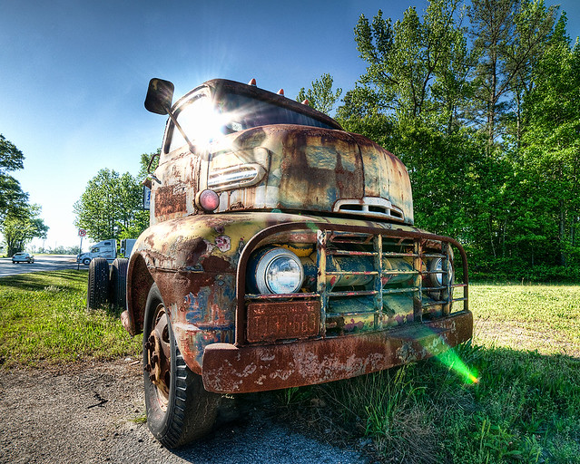 old sky ford truck lens noir rusty flare roadside crusty dri hdr coe 1951 skynoir