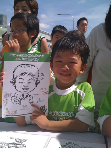 caricature live sketching for Cold Storage Kids Run 2010 - 14