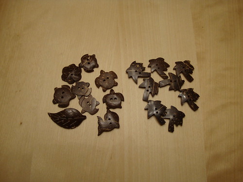 coconut shell buttons from Hawaii
