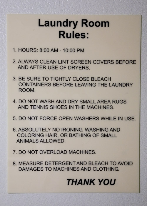 The Laundry Room Rules (pun intended)