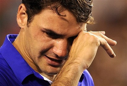Roger Federer after losing the 2009 Australian Open final