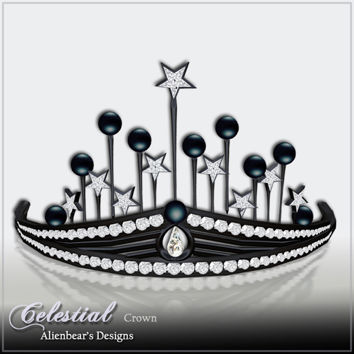 Celestial dark Pearl & Diamond crown