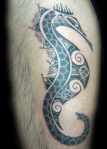 polynesian seahorse tattoo!