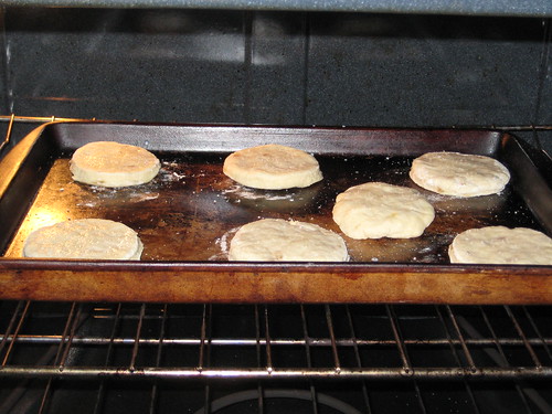 scones going in the oven