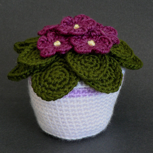 crocheted african violet