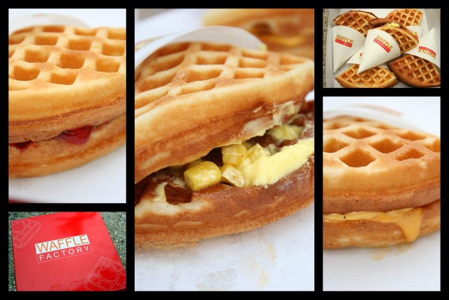 Waffle Factory's cherry, butter corn, and cheese waffles