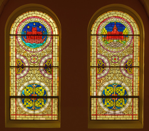 Saint Mary's Roman Catholic Church, in Fieldon, Illinois, USA - stained glass windows with titles of Mary 2