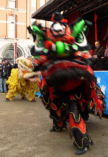 Chinese Dragons Dancing for the