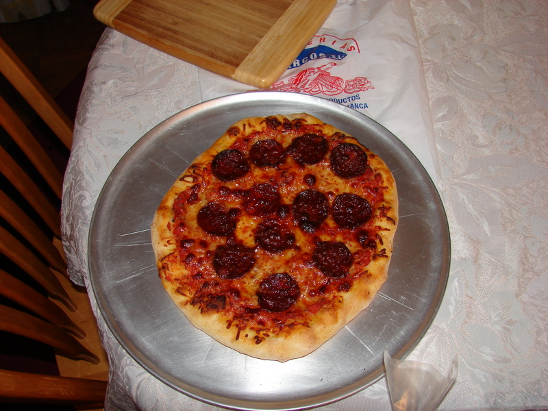 Chorizo pizza