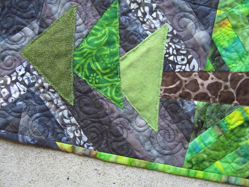 close up of quilt 