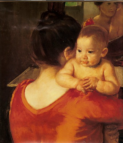 Baby Charles Looking Over His Mother's Shoulder