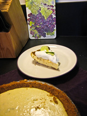 Key lime pie with graham cracker crust