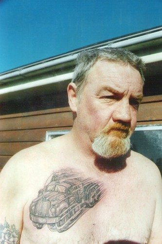 Bob's mack truck tattoo. sat in this mans yard in australia and drew this 