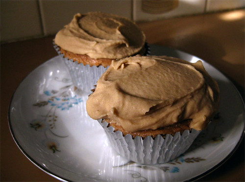 Milo cupcakes with butterscotch frosting