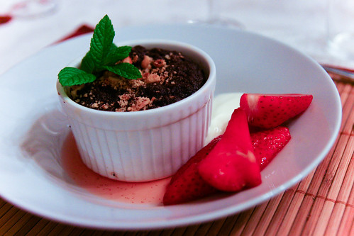 Extraordinarily rich chocolate and prune pudding