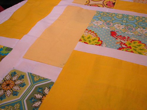 yellow quilt top