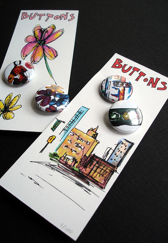 Scribbles Buttons with a Hand-drawn Art Card