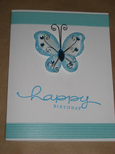 Day 118:  Blue Butterfly Birthday Card