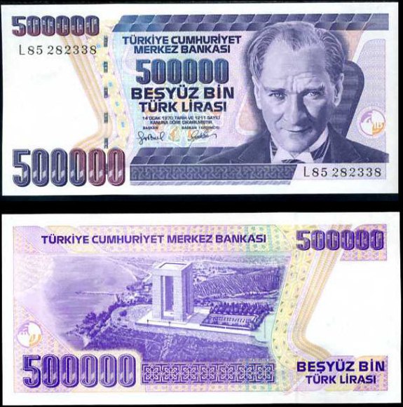 500 000 Lír Turecko 1998, P212