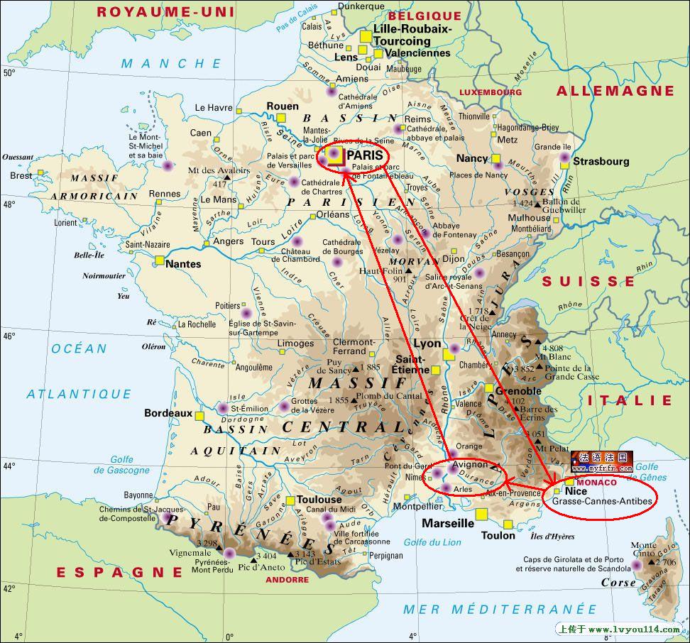 法國之旅路線圖