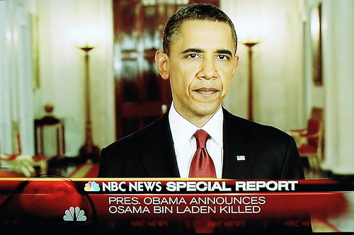 President Obama annoucing Osamas Death (image courtesy of Pixel Form)