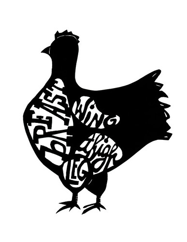 Papercut Chicken print