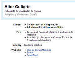 LinkedIn profile Aitor Guitarte
