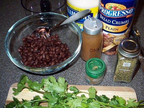ingredients for black bean burgers