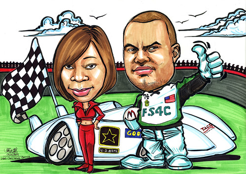 Couple caricatuers speed racer
