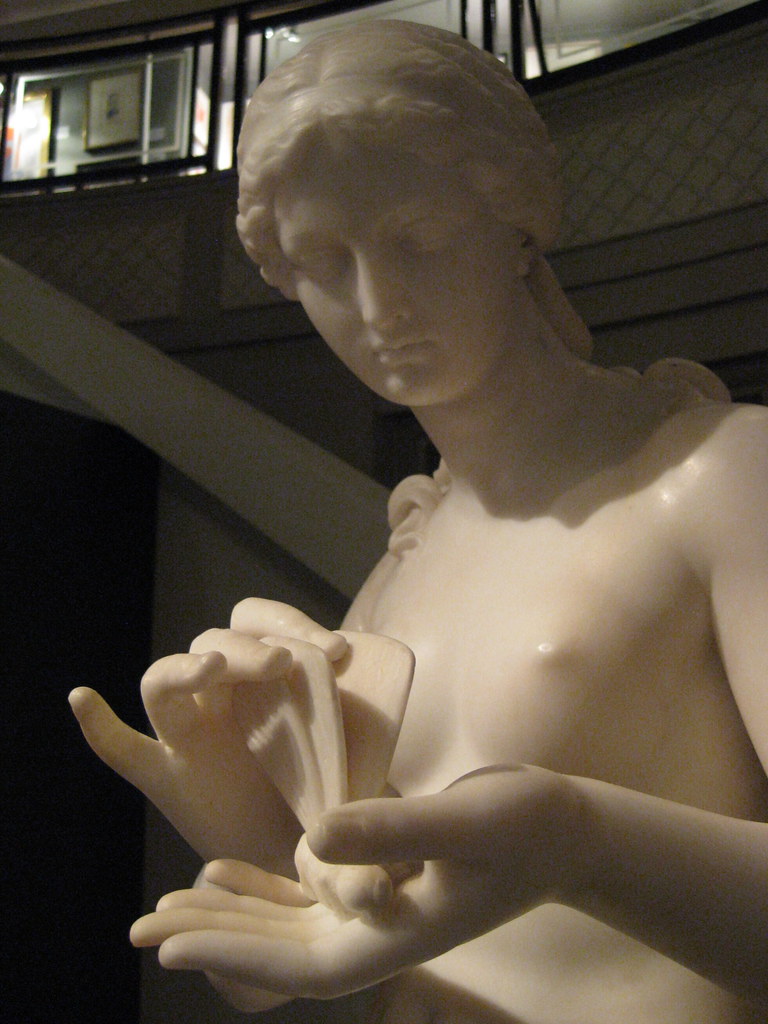 Edward Hodges Baily (English, 1788-1867) Psyche (c. 1850) White marble. Robert Brown Galleries, London. (Detail)