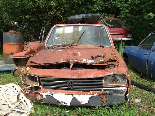 A VERY rusty Peugeot 504 Scrawb Tags ireland junkyard scrapyard peugeot