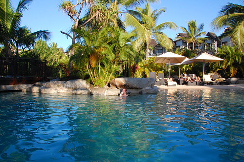 In the pool in Fiji