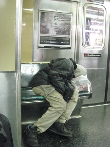 Homeless on NY Subway