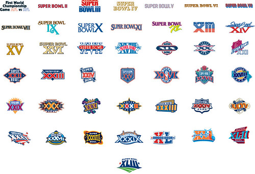 new super 8 logo. NFL Super Bowl Logos courtesy
