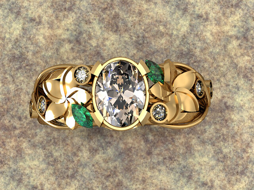 wedding ring with flowers
