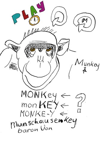 Black And White Monkey Drawing. The monkey was sketched with
