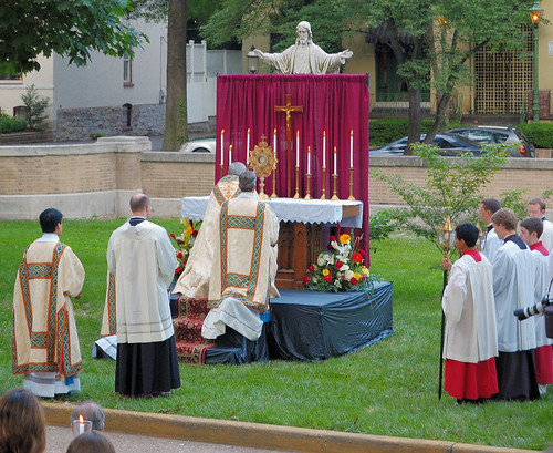 Cathedral Basilica of Saint Louis, in Saint Louis, Missouri, USA - Corpus Christi procession 7 (Sacred Heart altar)