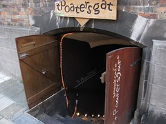 entrance to a basement beer bar