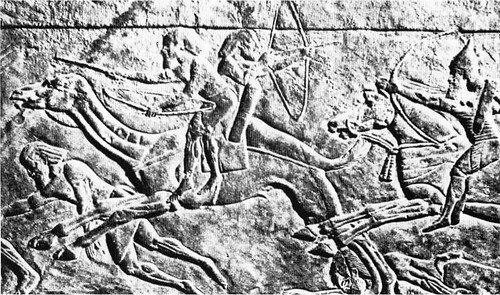 assyrian horse archer from palace of assurbanipal 7th Cent. BC