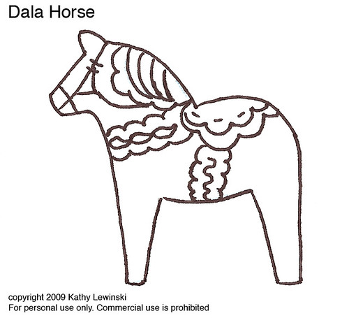 dala horse embroidery pattern