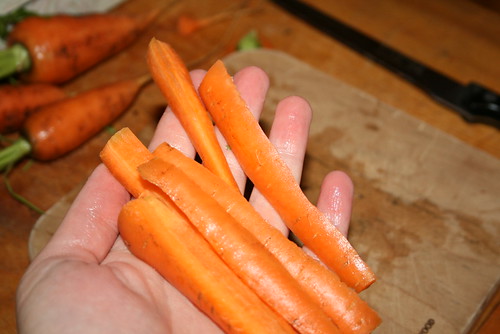 homegrown carrot sticks