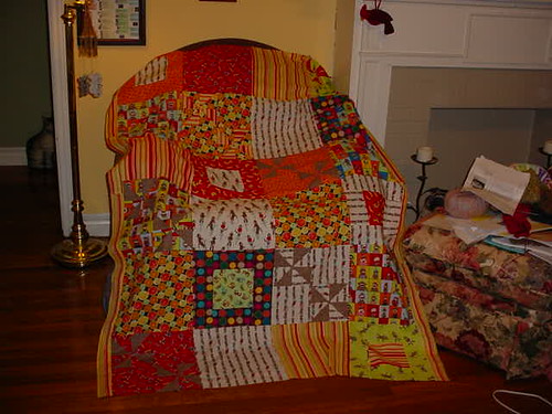 quilt on chair