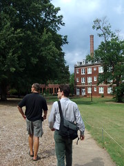 Aaron gives the Meredith College campus tour