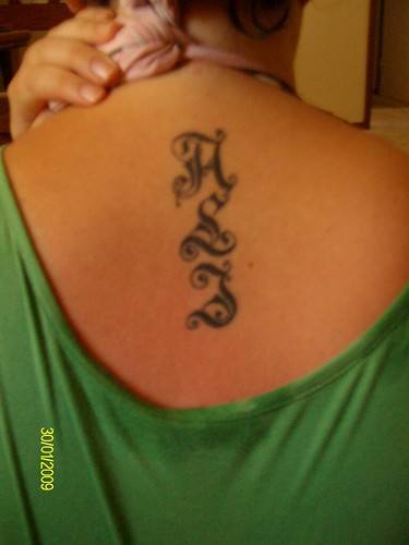 ali tattoo. My tattoo on back saying ali