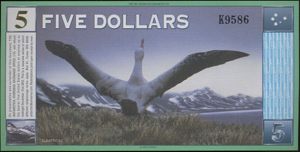 5 dolárov Antarktída 2001