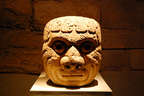Cabeza-clave at Chavin de Huantar site museum