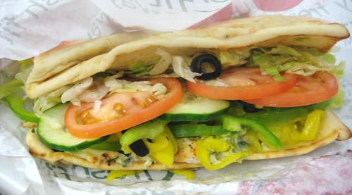 Chicken Florentine Flatbread Sandwich @ Subway by you.