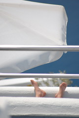 foto turista relax isola santorini grecia